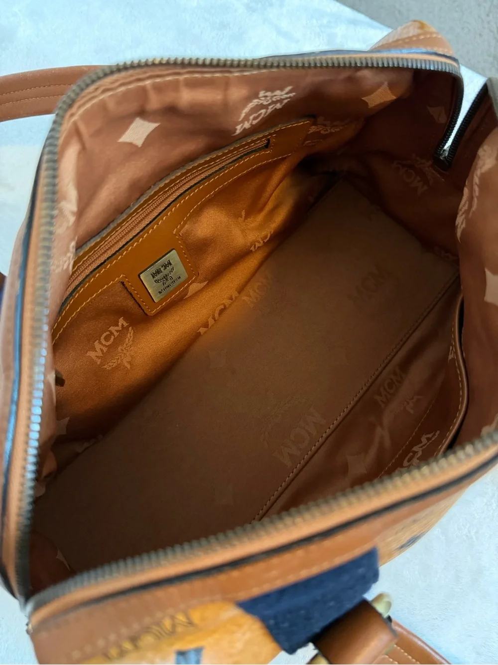 MCM Cognac Visetos | Boston bag